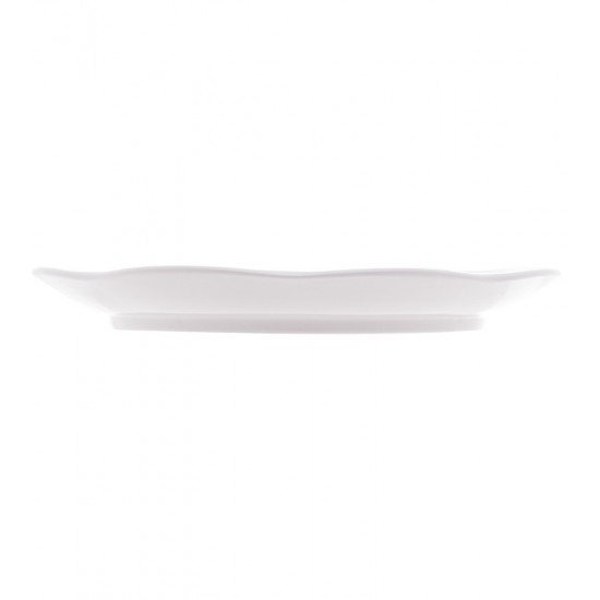 Prato 20cm Para Sobremesa De Porcelana Wave Branco